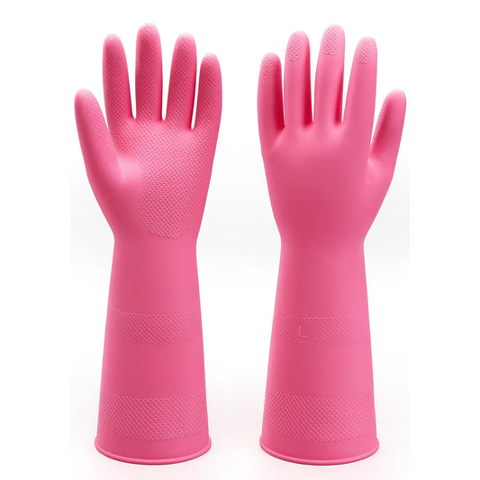 Premium Rubber Cleaning Gloves – Waterproof, Anti-Slip Reusable | Kitchen & Bathroom Gloves